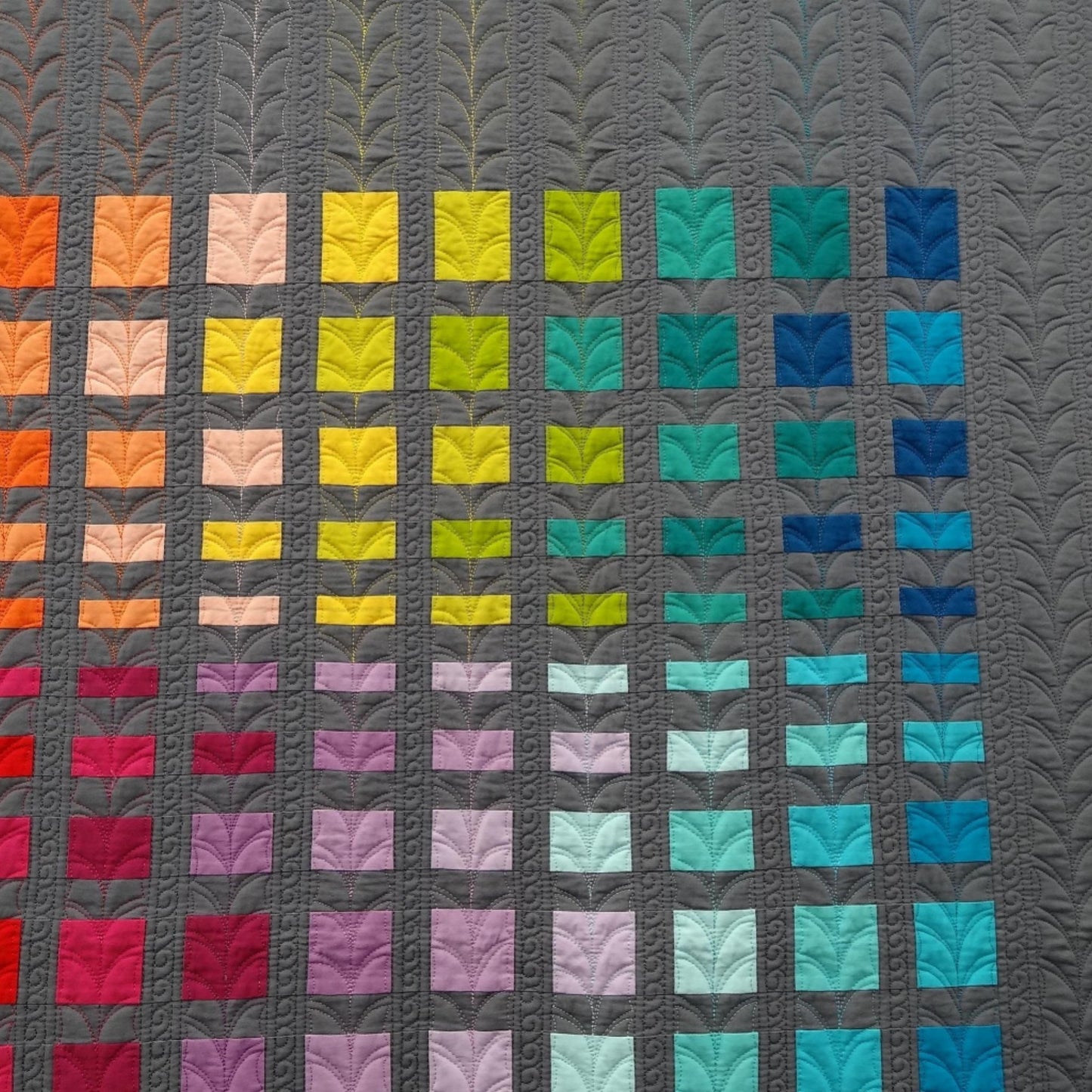 Modern Movement Quilt Paper Pattern. Simple graphic piecing using a Jelly roll and background fabric.