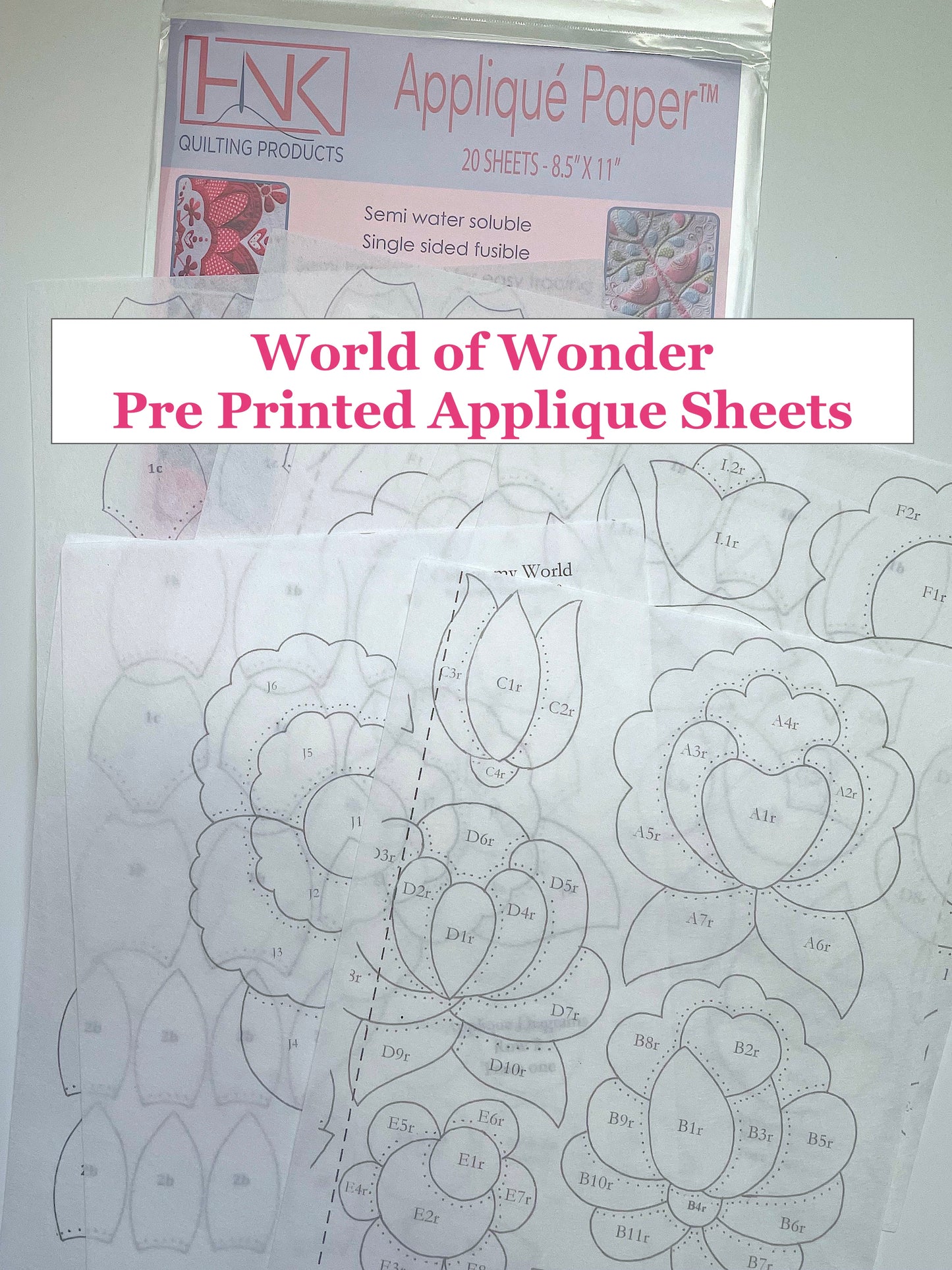 World of Wonder Pre printed Applique Sheets