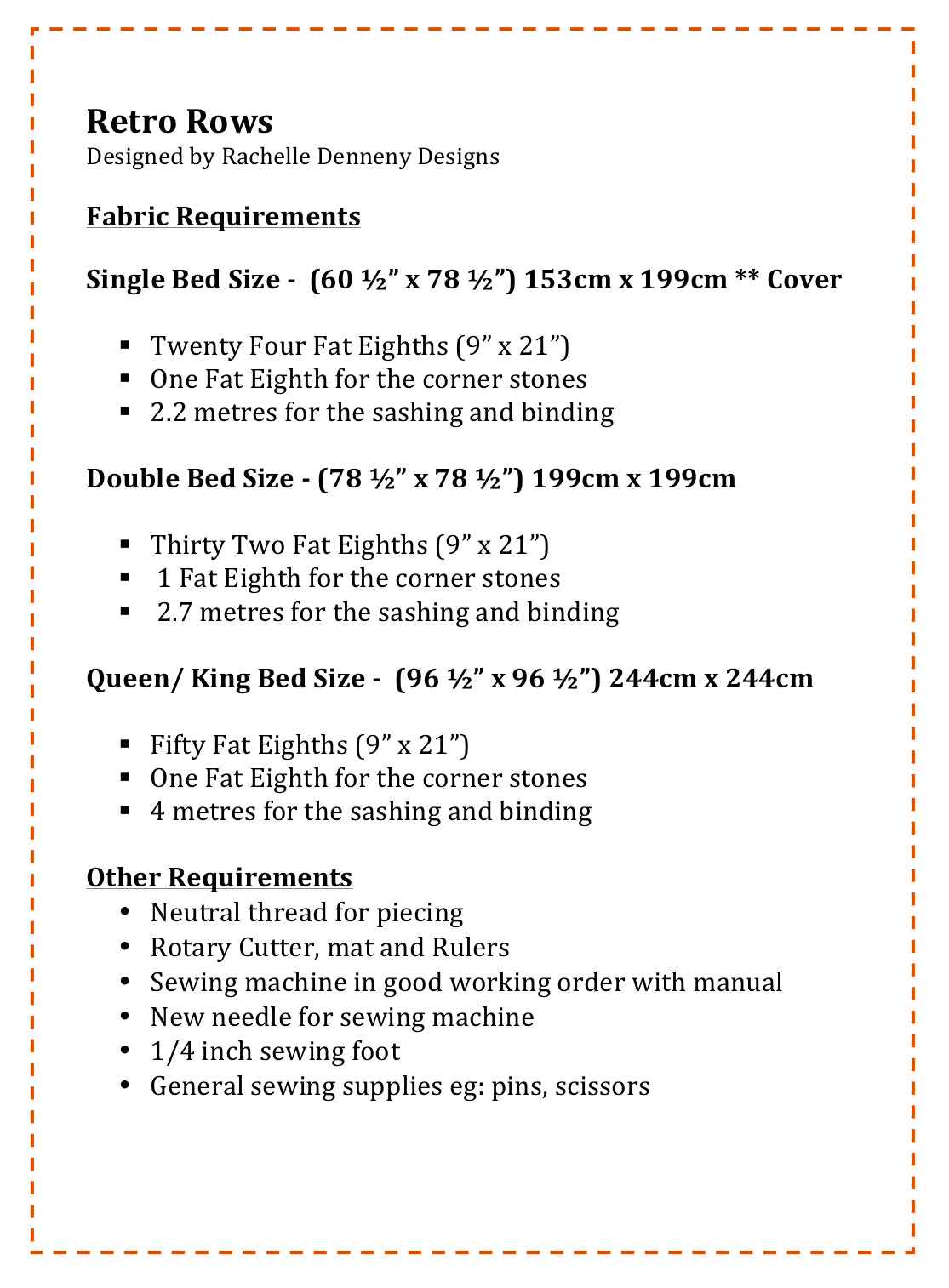 Retro Rows PDF Pattern