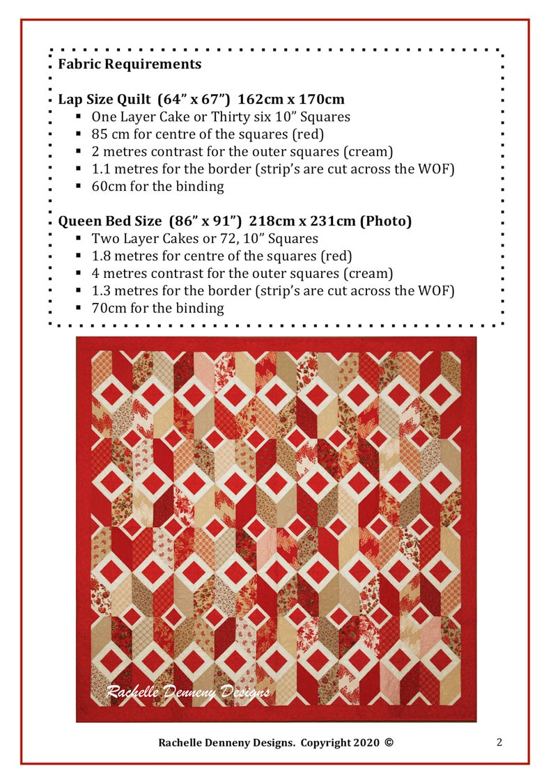 Ruby Squares PDF Pattern