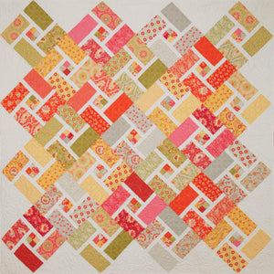 Crossroads Quilt Paper Pattern. A5  Coloured Booklet. Fat Eighths or Fat Quarters and One background fabric. Easy to follow instructions and diagrams.